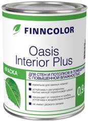 картинка ФИННКОЛОР краска OASIS INTERIOR PLUS A д/стен и потолков влажных помещений 0.9 л (6 шт/уп) от магазина Элемент