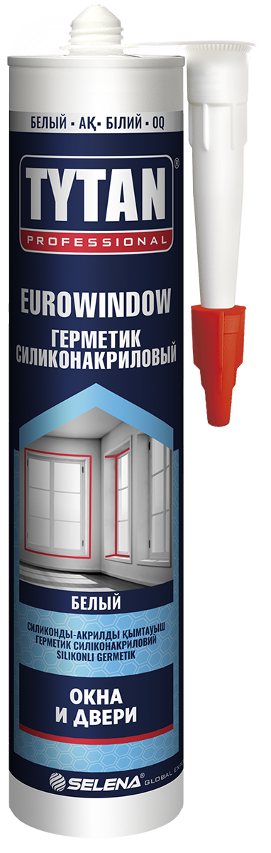 картинка TYTAN Prof. EUROWINDOW Герметик силиконакриловый окна и двери 280мл (12шт/уп) от магазина Элемент