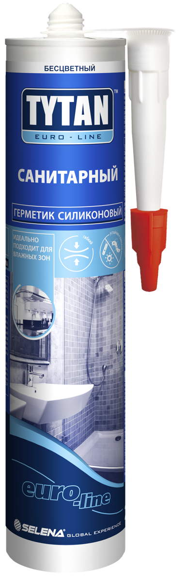 картинка TYTAN Euro-line герметик силикон санитарный б/цв 290 мл (12шт/уп) от магазина Элемент