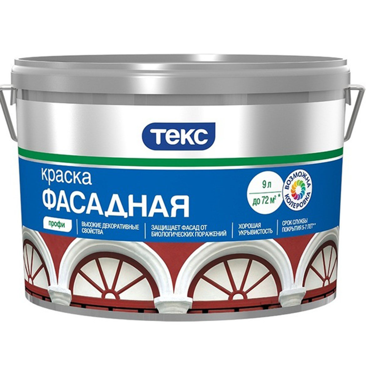 картинка ТЕКС краска Фасадная ПРОФИ D 4,5 литров (18шт/ряд) от магазина Элемент