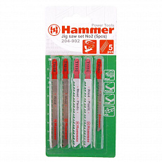 Набор пилок для лобзика Hammer Flex 204-902 дерево/пластик 3 вида (5шт.)