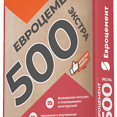 Цемент Евроцемент М-500 25кг (ЦЕМ I 42,5Н) (62шт/поддон)