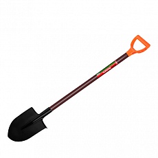Лопата штыковая Диггер, металл, длина со штыком 117см, накладка ПВХ, цвет оранж.